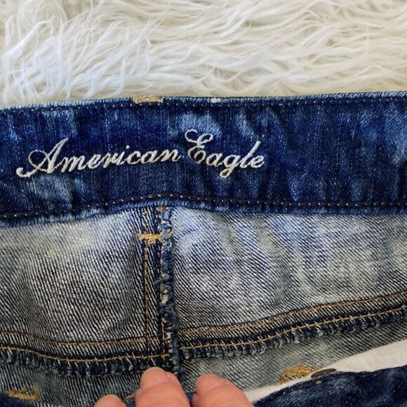 American Eagle Outfitters Distressed Embellished Tye Dye Raw Hem Shorts Sz 2 - Picture 5 of 12